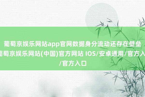 葡萄京娱乐网站app官网　　数据身分流动还存在壁垒-葡萄京娱乐网站(中国)官方网站 IOS/安卓通用/官方入口