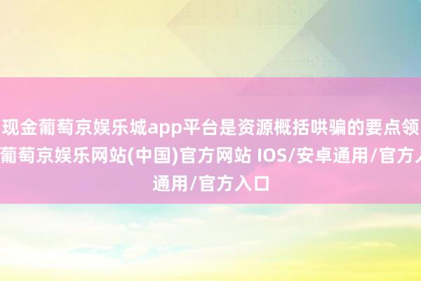 现金葡萄京娱乐城app平台是资源概括哄骗的要点领域-葡萄京娱乐网站(中国)官方网站 IOS/安卓通用/官方入口