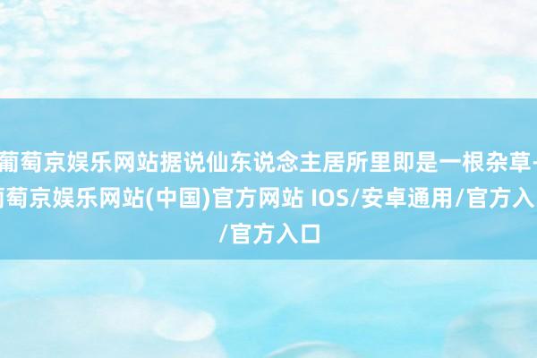 葡萄京娱乐网站据说仙东说念主居所里即是一根杂草-葡萄京娱乐网站(中国)官方网站 IOS/安卓通用/官方入口