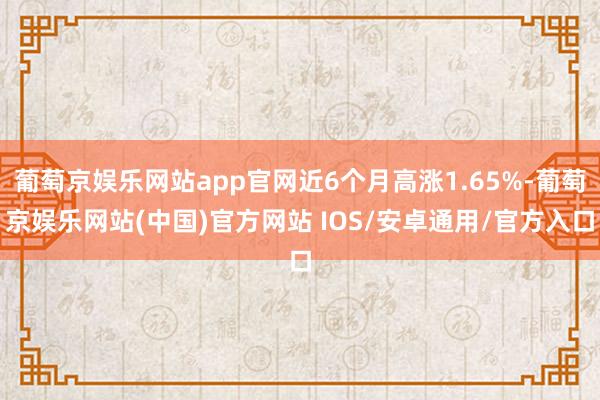 葡萄京娱乐网站app官网近6个月高涨1.65%-葡萄京娱乐网站(中国)官方网站 IOS/安卓通用/官方入口