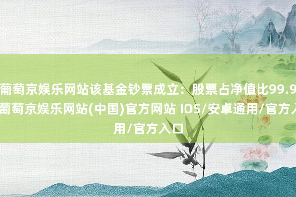 葡萄京娱乐网站该基金钞票成立：股票占净值比99.9%-葡萄京娱乐网站(中国)官方网站 IOS/安卓通用/官方入口